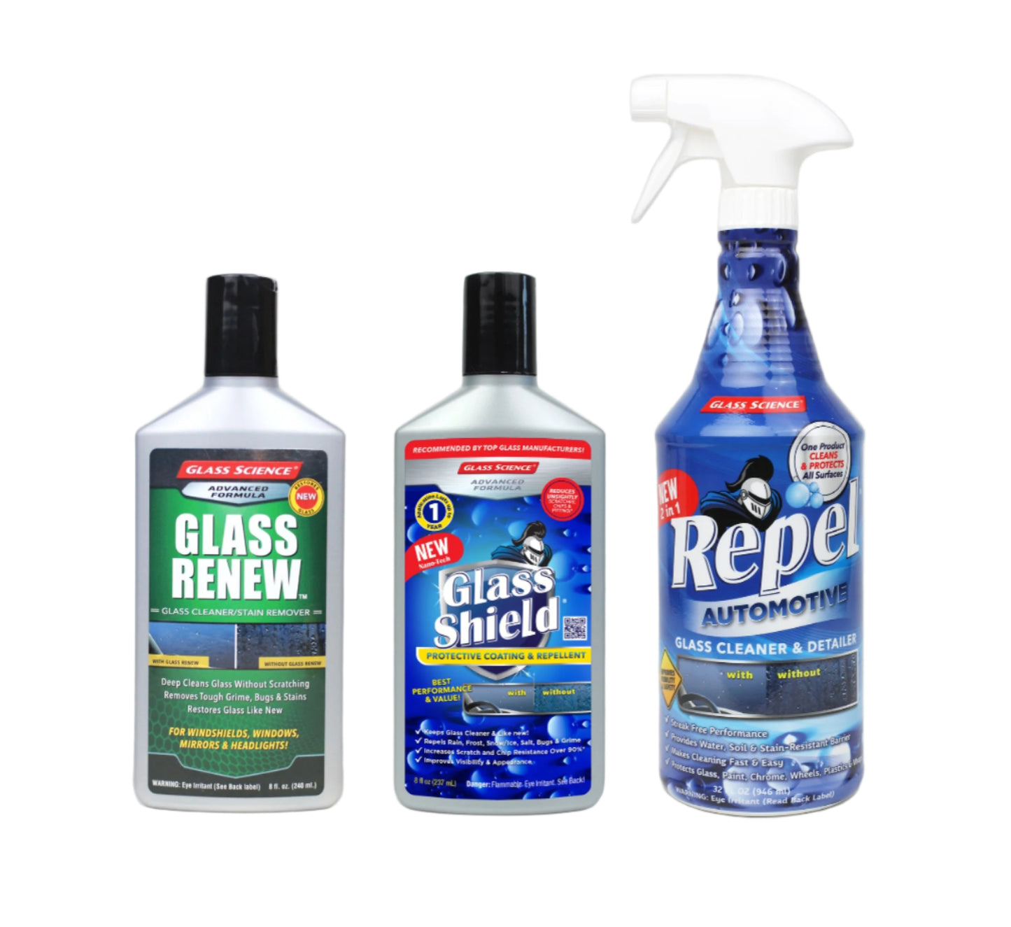 New, Glass Shield & Repel- Automotive Cleaning & Protection Essentials Bundle