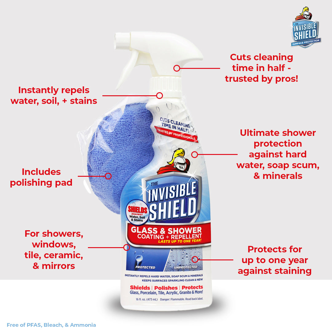 Invisible Shield® Glass & Shower Coating + Repellent - 16oz - 2-PACK with Specialty Polishing Pad #35320