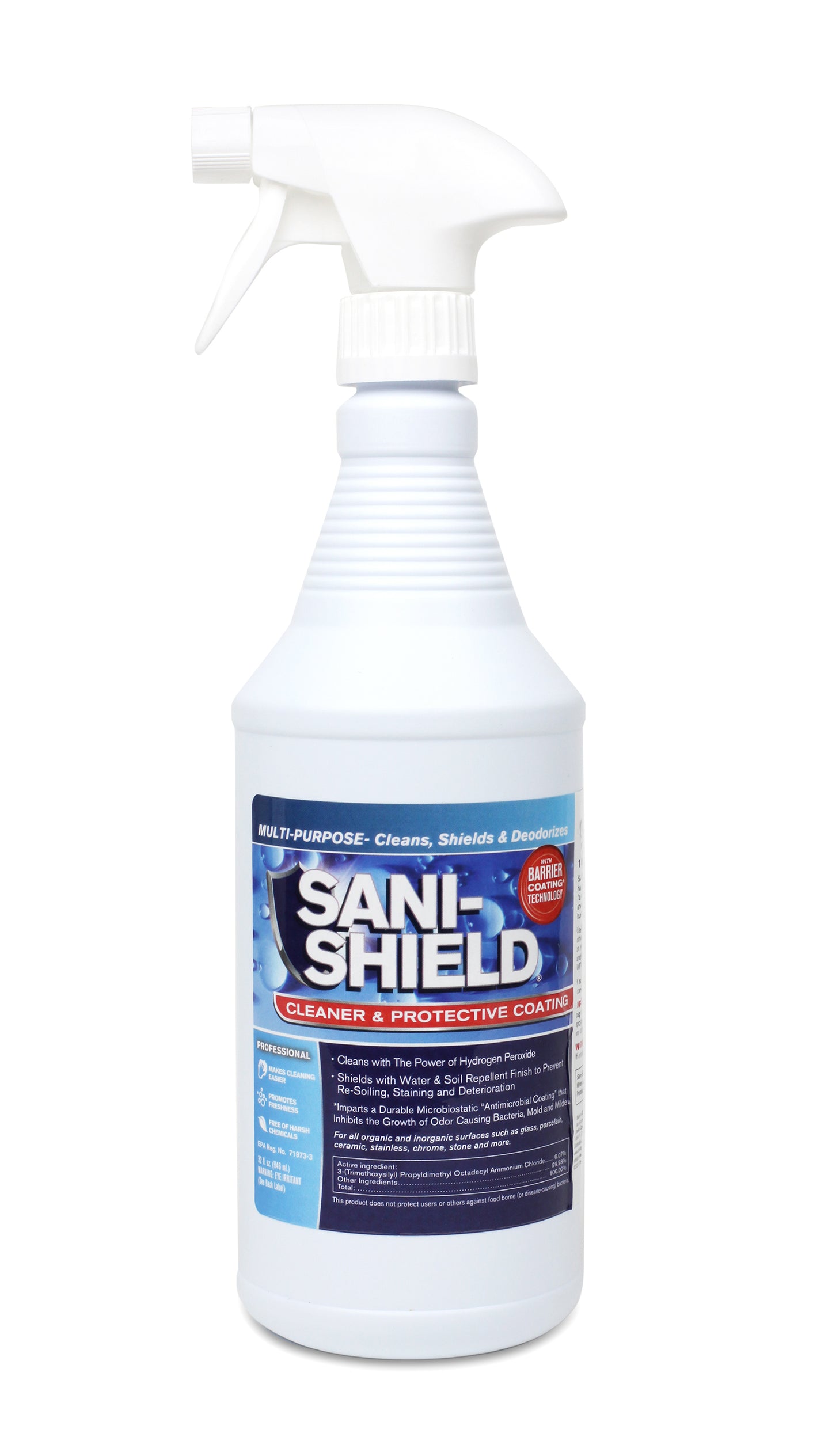 Sani- Shield® 3-in-1 Surface Cleaner, Deodorizer & Coating - 32oz - 12-PACK
