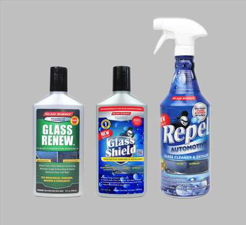 New, Glass Shield & Repel- Automotive  Cleaning & Protection Essentials Bundle
