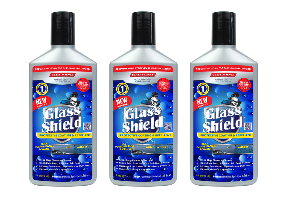 Glass Shield® (Liquid) Glass Treatment/Rain Repellent - 8 oz - 3 Pack
