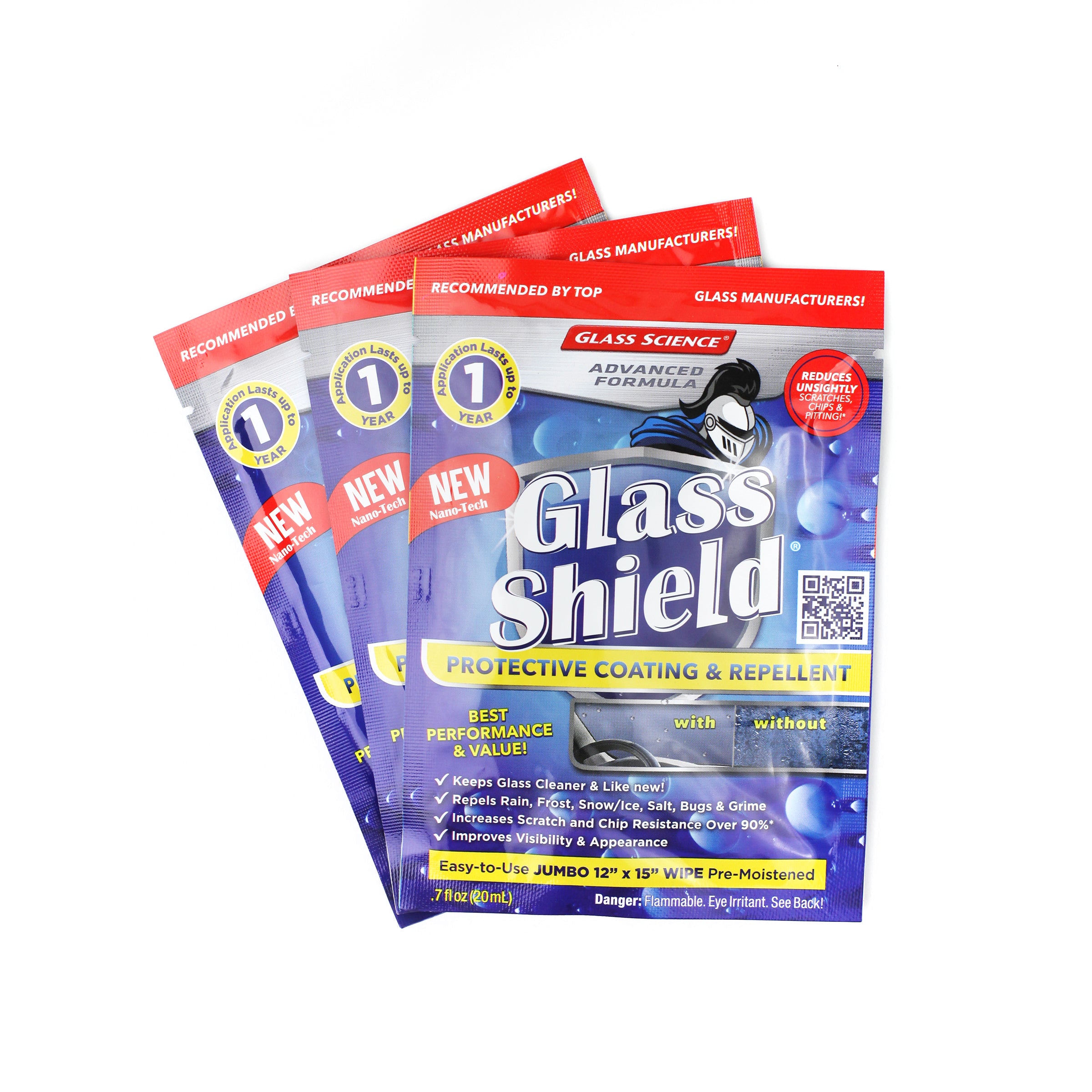 New Glass Shield Automotive Wipes- box of 50 Individual/Premoistened W