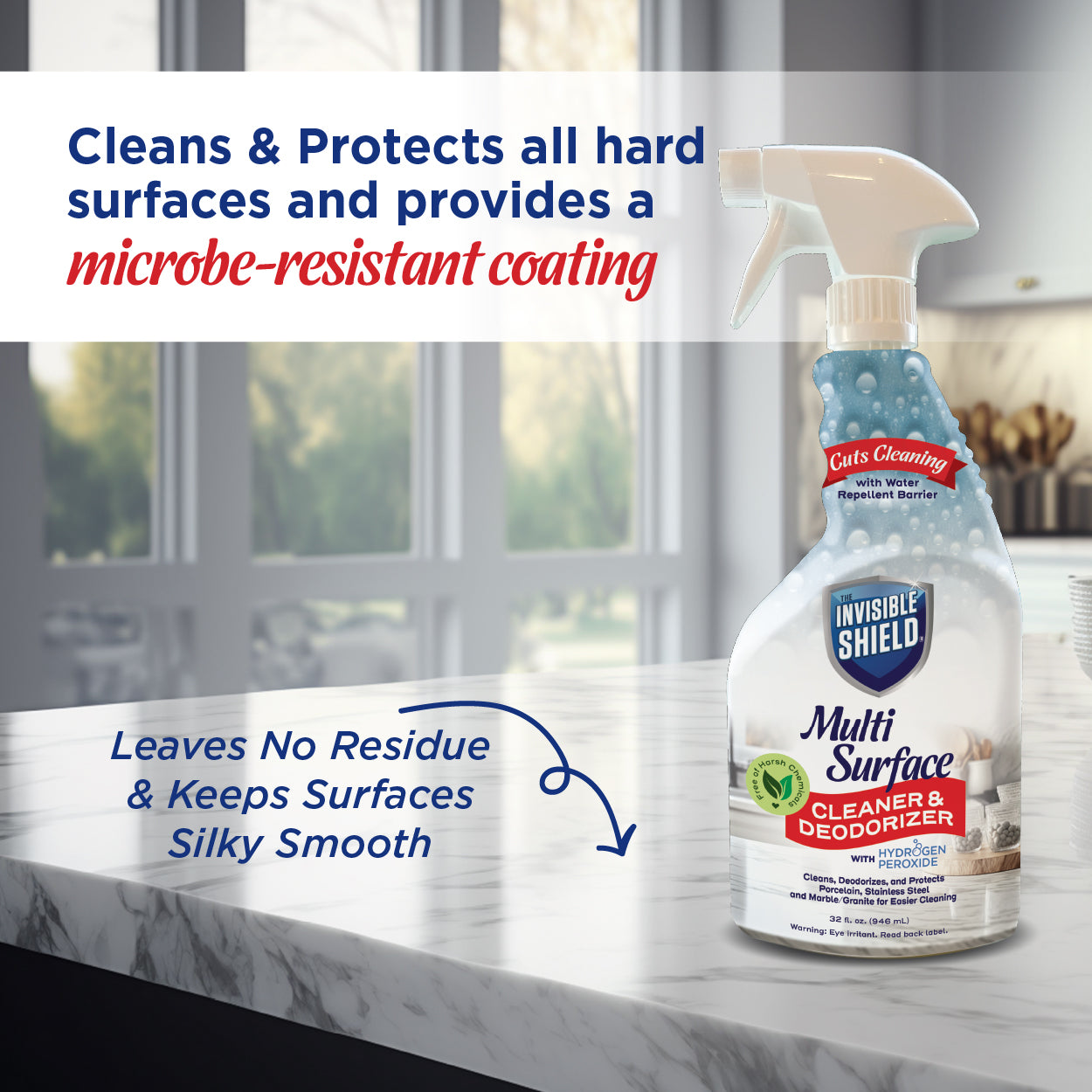 Invisible Shield Multi-Surface Cleaner & Deodorizer with Hydrogen Peroxide - 32oz - 3-PACK