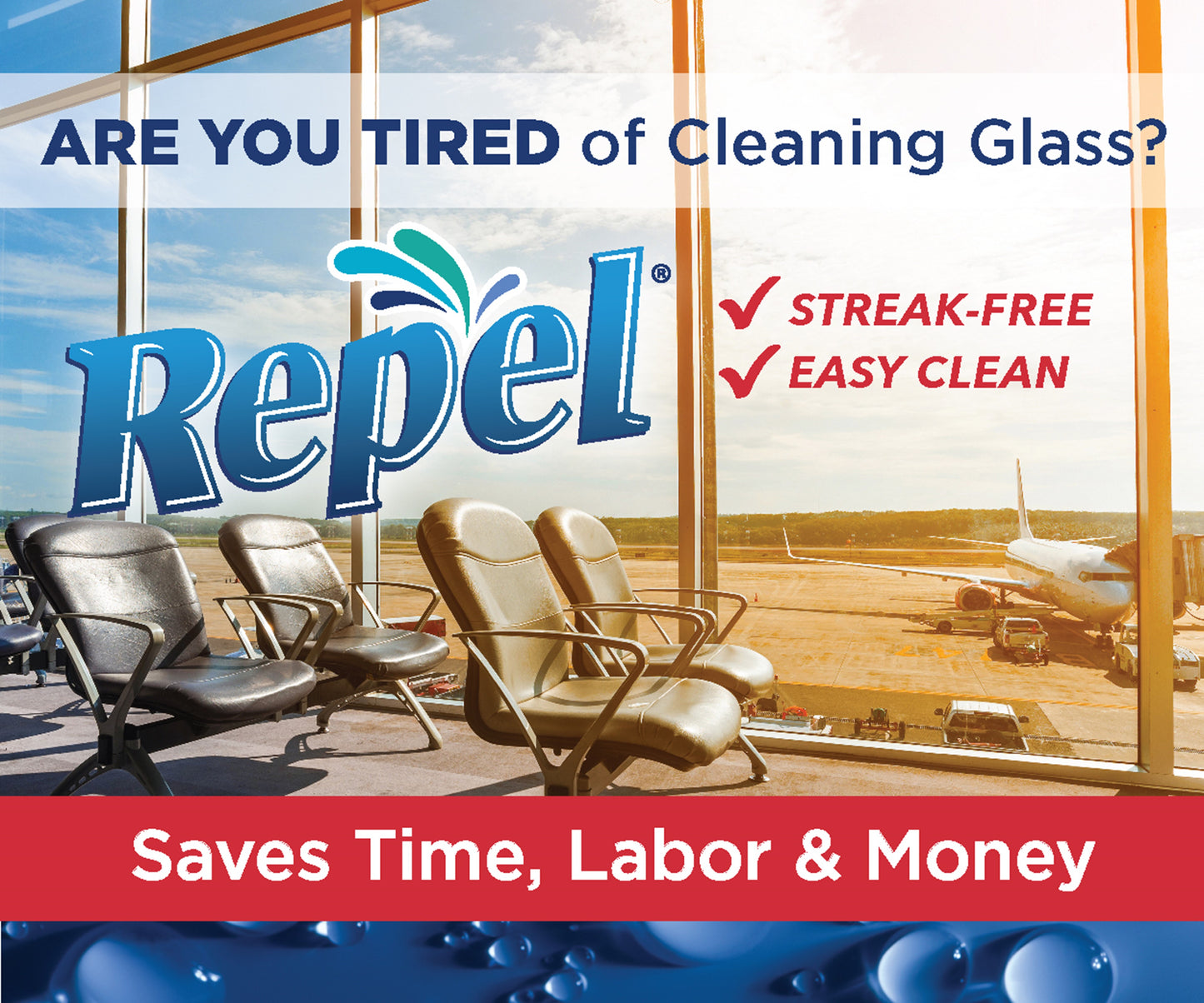 REPEL® Glass & Surface Cleaner w/ Micro emulsion Technology - 32oz - 12-PACK