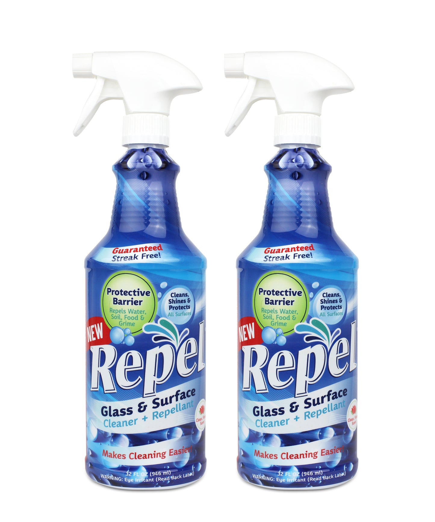 Repel® Glass & Surface Cleaner w/ enhanced shine & repellent - 32 oz - 2-PACK #77733