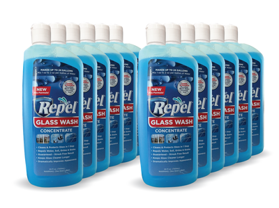 New, Glass Wash Concentrate Window Wash w/ Repellent-  24 fl oz. / Case of 12