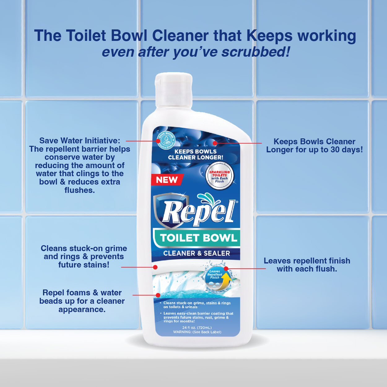 Repel Toilet Bowl Cleaner  & Sealer 24 oz
