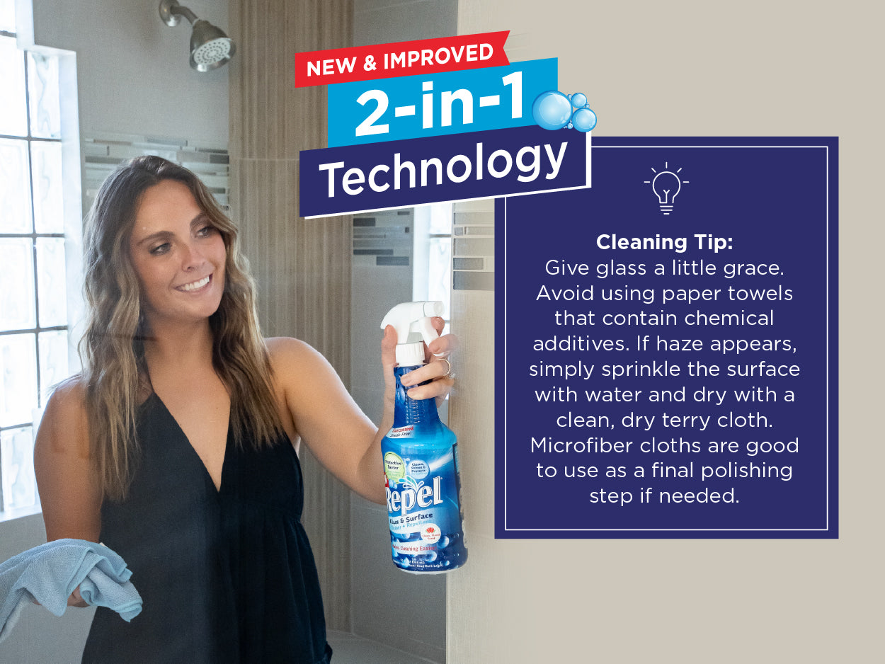 Repel® Glass & Surface Cleaner w/ enhanced shine & repellent - 32 oz - 2-PACK #77733
