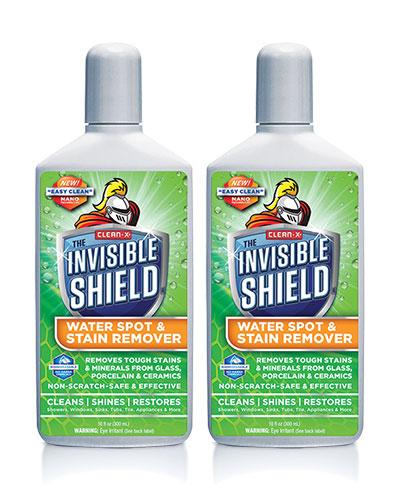 Invisible Shield Water Spot & Stain Remover Scrub 8 fl. oz. Removes Hard  Water Spots and Soap Scum from Glass and Multi Surface by UNELKO- Clean-X 2
